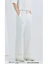 夏用 白色 通勤用 メンズ ゆったりデザイン ストレートパンツ【速乾・弾力性・フィット】