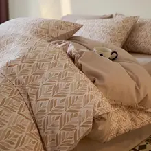 コットン製の起毛厚手4点セット シーツ カバー ベッドカバー 保温