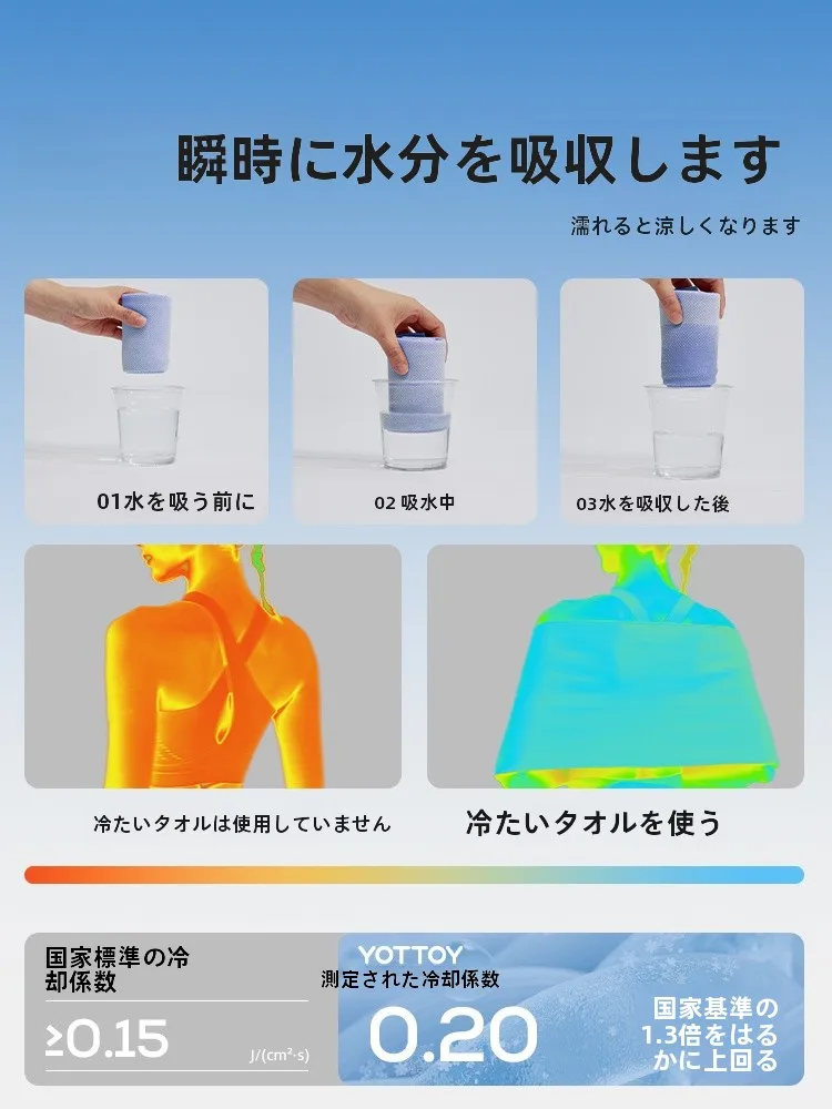上半身汗かきに最適なyottoy冷却タオル：氷冷感と通気性を実証
