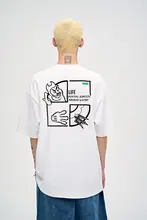 涼し気なデザイン！カジュアルなクルーネック男性用Tシャツ【極上の柔らかさ・グラフィックプリント・夏用】