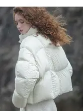 デザイン性に優れたダックダウンショートコート【女性用・白鹅绒・カジュアルスタイル】