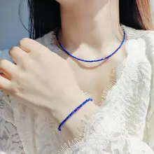 天然青金石の極細手首飾り【女性用・軽やかでシンプルなデザイン・友達へのギフトに最適】