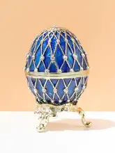 イースターエッグ 置物 合金製 金属工芸品 カラフル ミニチュア インテリア雑貨 復活祭 飾り