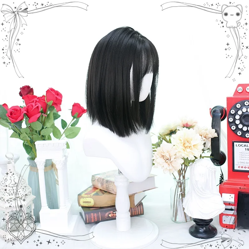 ロリータ肩までの長い髪「風鈴」ウィッグ：自然なスタイルを実現するナチュラルブラックヘアネットワーク