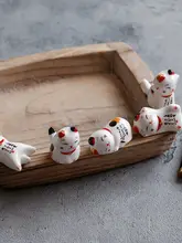 かわいい猫デザイン 陶器製箸置き【招財猫・卓上装飾】