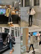 防滑・保温のロング丈雪用ブーツ【極上の柔らかさ・グレー・厚底】