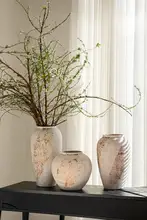 陶器製 植物用花瓶【和モダン・フランス風・インテリア装飾・乾燥花用】