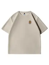 華夫格素材の半袖Tシャツ【アメリカンスタイル・クルーネック・ゆったりフィット】