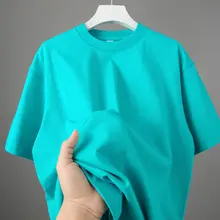 極上の柔らかさ！シンプルな半袖Tシャツ【ユニセックス・夏用・ティファニーブルー】