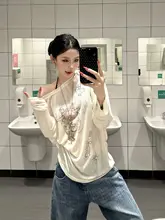 トップス レディース 長袖 リヨセル オフショルダー 韓流 クール 通気性 UVカット 甘め 夏