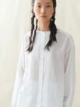 透感のある苎麻の軽やかでゆったりとした文芸スタイルシャツと束脚ランタンパンツ（セットアップ対応）