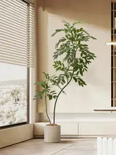 大きな鉢 植物 偽の木 リビング 高品質の偽緑植物 サンダルウッドの葉 ラグジュアリー