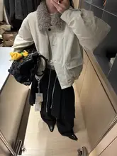 羊毛襟付き白鹅绒コート【冬用・おしゃれなパーカータイプ】