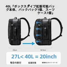 多機能スポーツバックパック【ビジネス・旅行用・ノートパソコン収納・開口部180度】