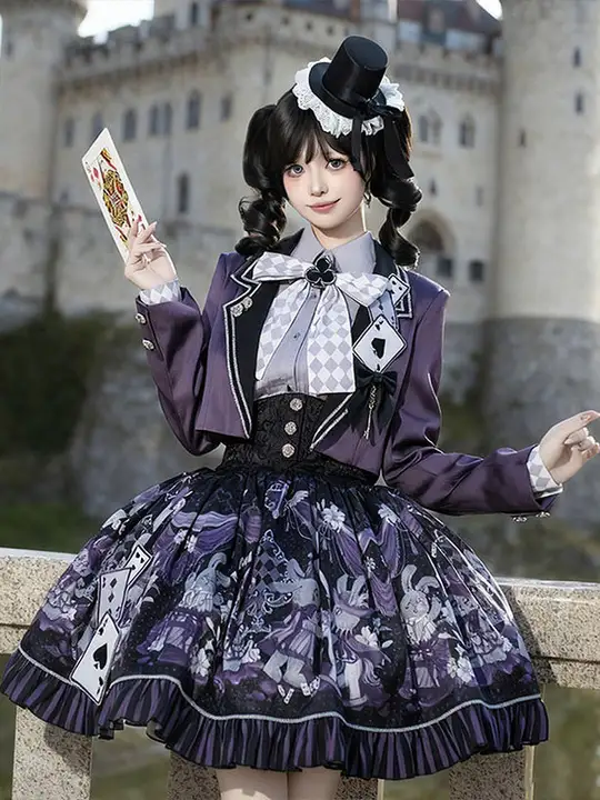 デザイナーの贈り物！オリジナルロリータコート＆スカート【日常用・魔法劇団スタイル・カジュアル】（セットアップ対応）
