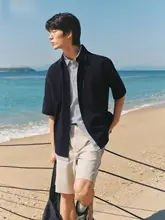ストライプ柄 メンズ 夏用カジュアルシャツ【快適な着心地・ルーズフィット・短袖】