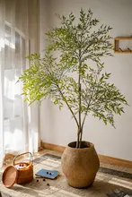 ナンテンの植物 大型グリーン植物 リビング装飾 フェイクツリー 生命感ある