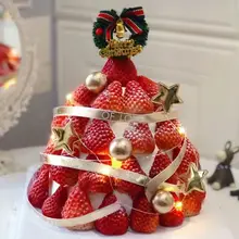 クリスマスケーキ用ストロベリータルト装飾リボン【クリスマス星・鈴・デザートテーブル用】