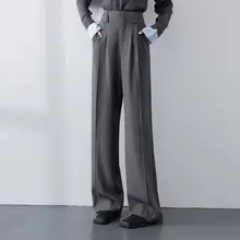 高級グレーのハイウエストテーパードパンツ【フィット・通勤・カジュアル】