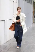 MsDidion ハイデンシティ コットン ワイドレッグ デニムパンツ【秋冬用・酵素水洗・ストレートデザイン】