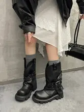 ワイドレッグブーツ レディース 厚底 軽量 ウエスタン 乗馬風 くしゅくしゅ ヴィンテージ 春 秋