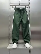 アメリカンストライプ カジュアルパンツ【秋用・アウトドア・速乾・男女兼用・ワイドストレート】