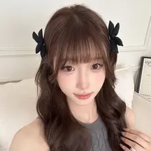 立体的なリボンデザインの前髪クリップ【韓国風・サイドバン】