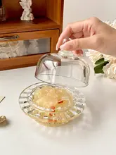 燕窝ボウル 家庭用 ガラス 蓋付き 透明 精巧 高級 フルーツ おやつ デザート 小さいスープボウル