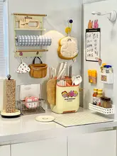 キッチン収納に便利！壁掛け多機能収納ラック【包丁とまな板一体型】