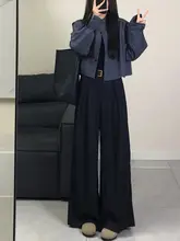 ウエストゴム セミワイドパンツ【ブラック・フィット・高級感】