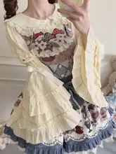 ロリータスタイル 蝶結び付きドールカラー長袖と短袖シャツ【夏用・女性用・インナー】