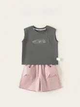 セットアップ 2点セット キッズ ボーイズ ノースリーブ タンクトップ ハーフパンツ アルファベット柄 ストリート おしゃれ 夏