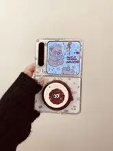 Huawei用折りたたみ式スマートフォンケース【マグネット式・犬と星柄・スタンド機能付き】