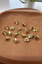 金色金属製ダブルフェイススタッズ【手作り皮革バッグ用・服飾アクセサリー】