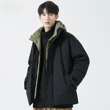 配色の羽毛ジャケット【ショート丈・アウトドア・厚手】（セットアップ対応）