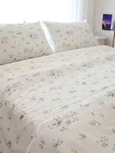 ジャングルラビット フラワープリントベッドリネンセット【100%コットン・ガーリー・4点セット】