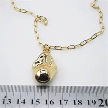 個性的なロングニットチェーンネックレス【不規則なペンダント・トレンディデザイン】