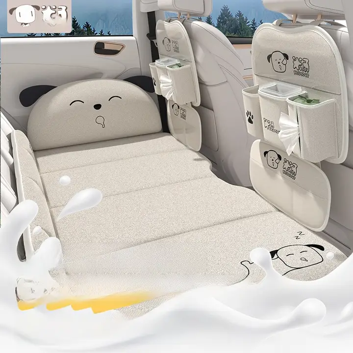 車載旅行用折りたたみベッド【多機能・椅子背収納ポケット・クッション兼用】