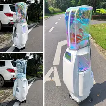 女性用ゴルフキャディバッグ【透明デザイン・カラフル・キャスター付き】