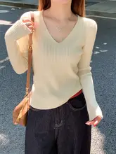 春用 Vネックニットセーター【極上の柔らかさ・ウール素材・ブルー】