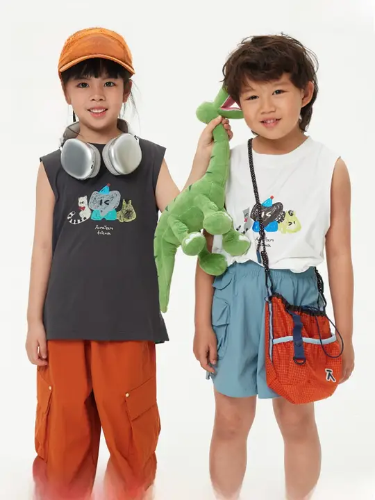 Acme item タンクトップ スポーツウェア キッズ ボーイズ ガールズ アニマルプリント 速乾 ゆったり ノースリーブ アウトドア 「ACMEITEM」