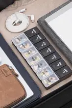 大容量一週間分薬の分配ボックス【持ち運び便利・高齢者向け・朝晩用】