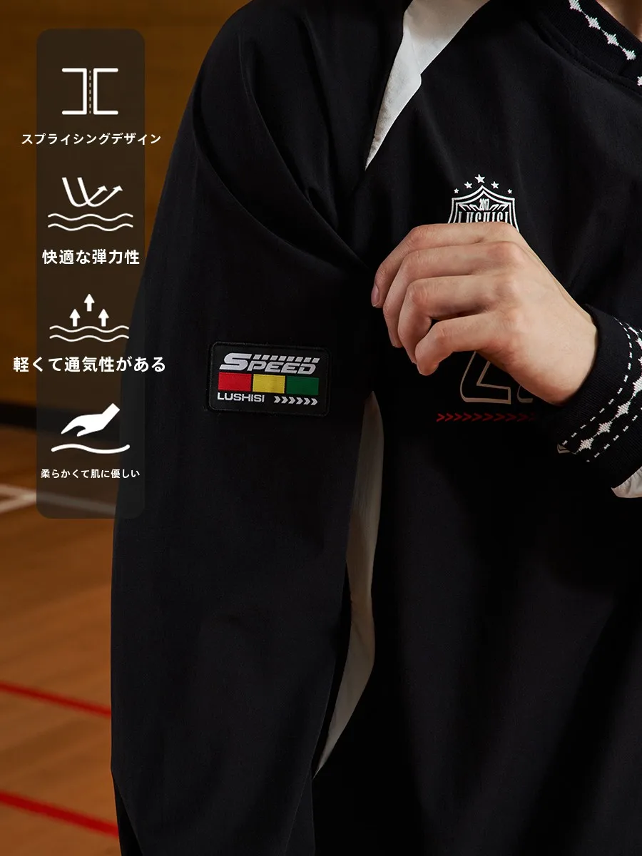 LUSHISI レトロスポーツカジュアルTシャツ：Vネック・拼接デザインの実用性とシーン別適用