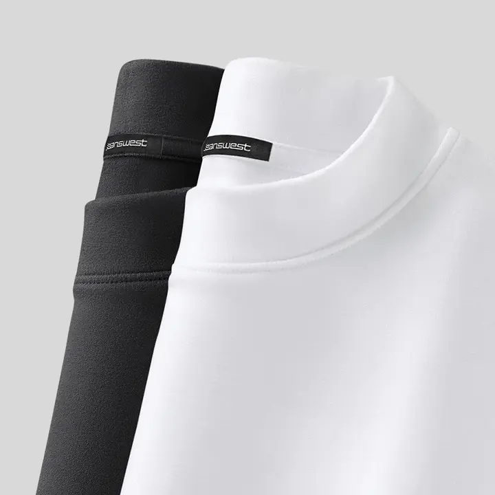 半高首デザインの長袖Tシャツ【極上の柔らかさ・秋冬用・ダブルフェイス】