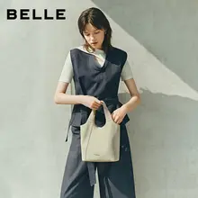 上質なソフトレザー製 トートバッグ【ハンドル付き・ショルダー掛け・バケツ型】