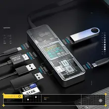 Sundand 6in1透明マルチアダプター【Type-CからUSB変換・4K対応・多ポート】