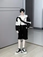 ブラック系のレースアップショートパンツ【ポケット付き・カジュアルデザイン】