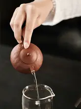 吴一延作 朱泥金彩茶壺【手作り・小型・陶器】