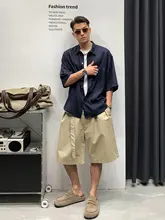 フィット半袖シャツ【メンズ・無地・カジュアル・夏用・五部袖】
