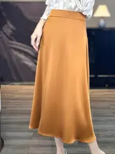 女性用アセテートサテンスカート 2025春夏